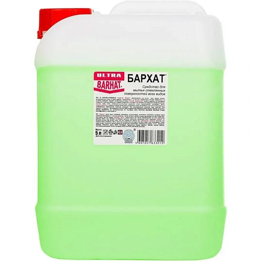 Средство для стекол и зеркал Бархат-ULTRA ПНД 5л