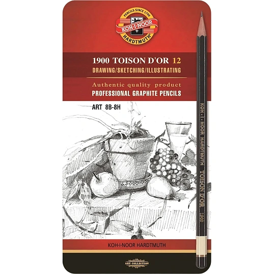 Набор карандашей черногр TOISON D`OR 1902 ART 8B-8H 12шт мет.к.1902012009PL