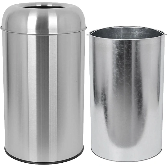 Контейнер для мусора (корзина) Luscan Prof 50л,матов.сталь с кругл.крышкой