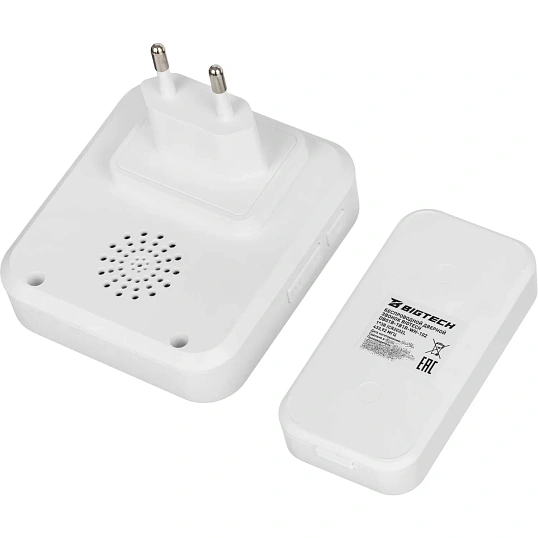 Звонок дверной Bigtech DB01B-1B1R-WH-102,беспроводной