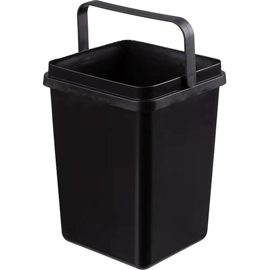 Ведро мусорное пластиковое  11л. с ручкой, черное