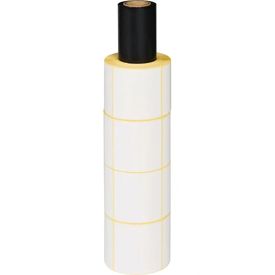 Термотрансферные этикетки ПГЛ 58х60 (4 шт.)+риббон WAX 60x100 в комплекте