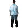 Халат н/с , на завязк, рук.манж, дл.110см, XL, пл 20, голуб, 10 шт/уп