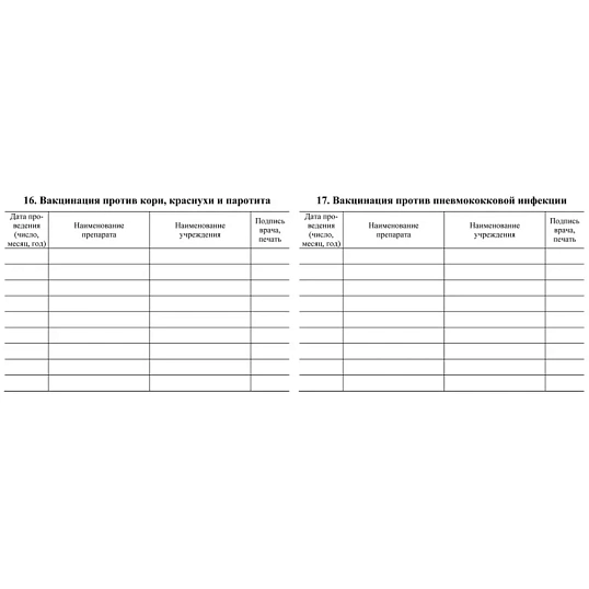 Сертификат о профилактических прививках красный А6 24л КЖ-401а 2шт/уп