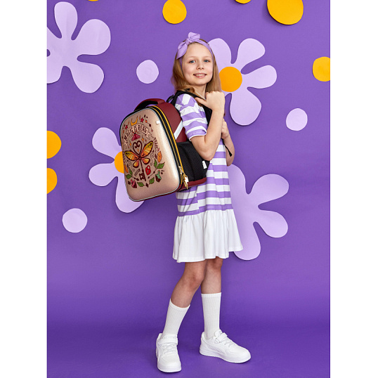 Ранец Комус Класс Basic Magic is real , золотой, 2 отд, эргоном спинка