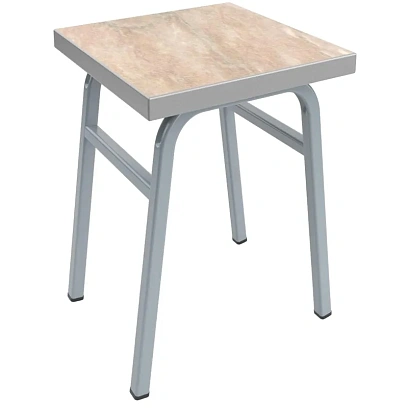 Табурет MET_пластик мрамор беж/серый