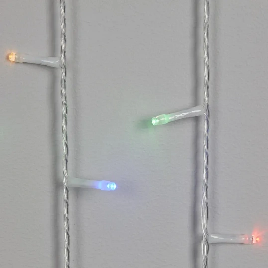 Электрогирлянда 100 ламп, длина 6м, 8 реж, мультик, прозр шнур IP20