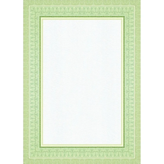 Сертификат-бумага с рамкой А4 зеленая волна 140 г/кв.м 20 шт/уп КЖ-1794/4уп