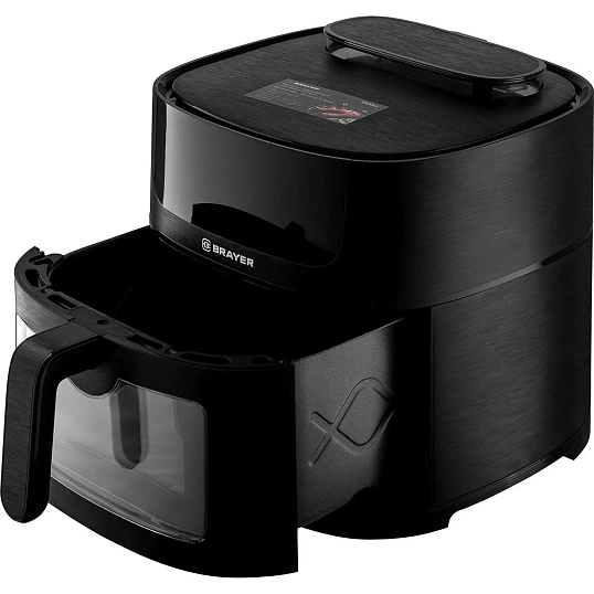 Аэрогриль BRAYER 2042BR, 1800Вт,8л,t.200С,съем.реш,тайм,LCD-дисп,8 пр, пар