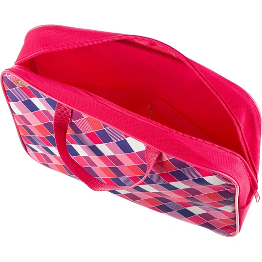 Папка для тетрадей  Клетка розов.А4,на молн.с ручками,75мм,ПМД-4-20