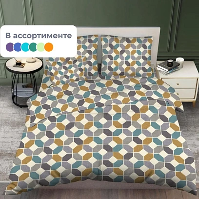 Постельное белье 1,5сп набивн. бязь 140г/м2 (нав.70х70 1 шт.), микс