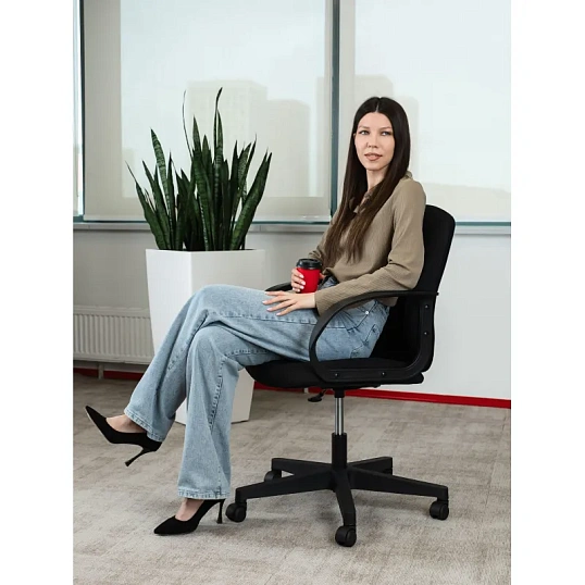 Кресло VB_Echair-330 ТC ткань черный пластик