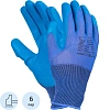 Перчатки защитн. трикотажные Зацеп арт.0463 с латексн.покр.син.(6 пар/уп)