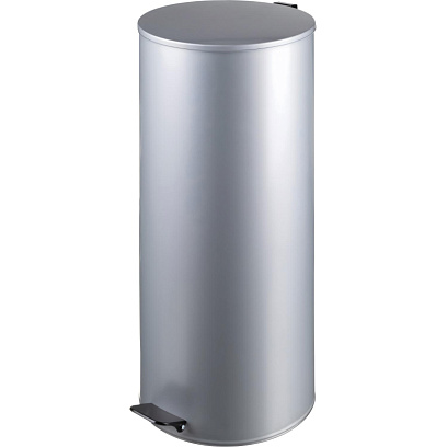 Ведро мусорное с педалью стальное, серое, 300х710мм, объем 50л