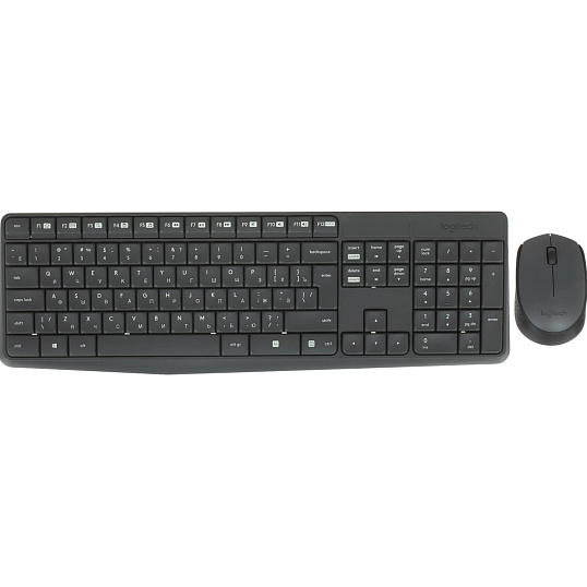 Набор клавиатура+мышь Logitech MK235,серый/черный,USB беспров(920-007949)