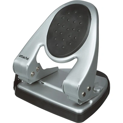 Дырокол ATTACHE 6730 до 30л., металл.,с лин.,с рез.вставкой,серебр.