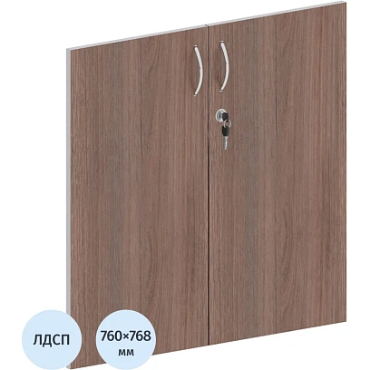 Двери Easy ЛДСП замок (2шт.) 908854 тем.дуб/серый В760
