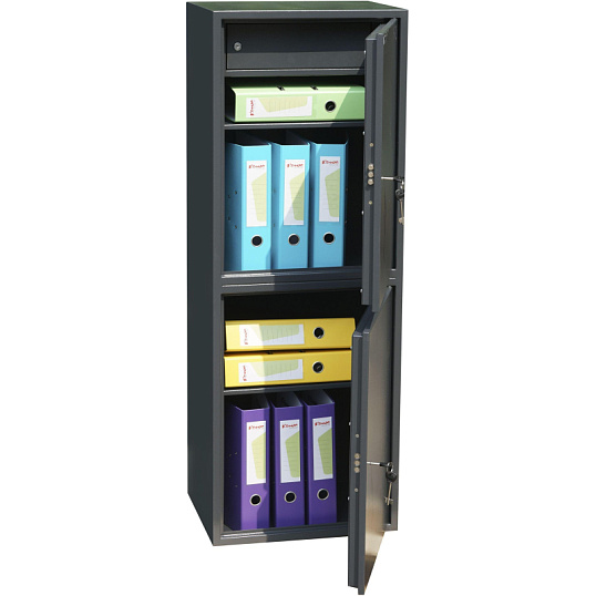 Шкаф для бумаг металлический Комус Мебель Cobalt TSL-127/2M, 340х460х1272мм