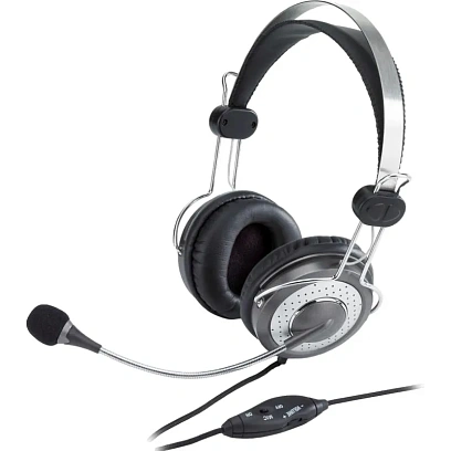 Гарнитура компьютерная Genius HS-04SU, кабель 1.8м., черный