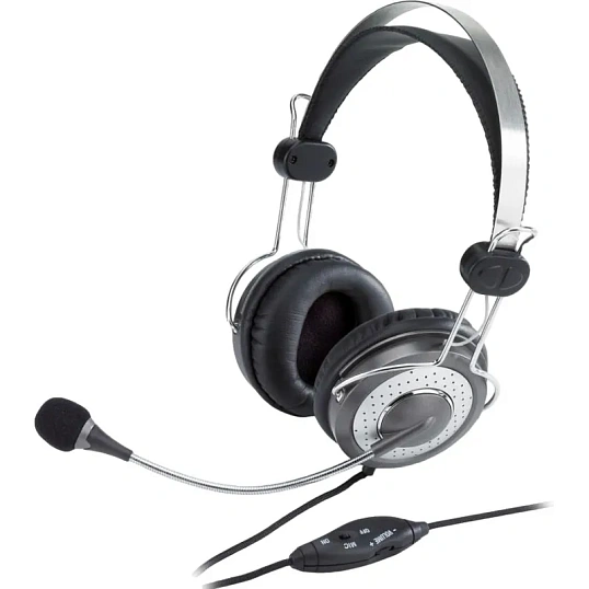 Гарнитура компьютерная Genius HS-04SU, кабель 1.8м., черный