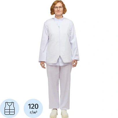 Жилет для пищевого производства у17-ЖЛ ун.(внутр)ХАССП белый (60-62)182-188