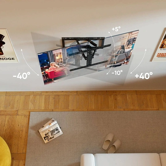 Кронштейн ONKRON SM6-B,для TV 32-90,наклонно-поворотный, черный