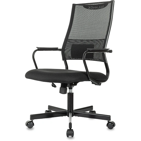 Кресло VB_Бюрократ CH Balance черный сетка/ткань крестов. металл черный