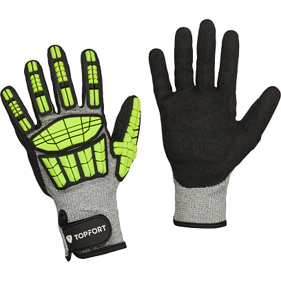 Перчатки защитные от ударов и порезов TOPFORT Сполдер Хит F р.9