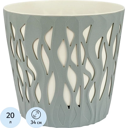 Горшок д/цветов InGreen Winds D 20 л с дренаж. вставкой,туман IG652110025