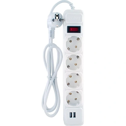 Сетевой фильтр СТАРТ С/УД-Ф SP 4x1 2USB ZVT 4р/1,5м 10А/2200Вт белый