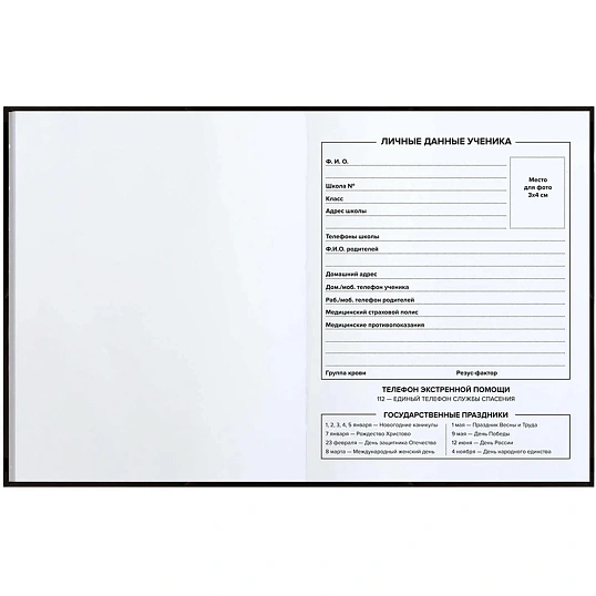 Дневник школьника СТИКЕРЫ НА ЧЁРНОМ интегральный переплёт, А5+,48 л. 72764