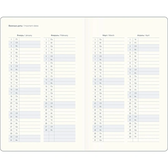 Еженедельник датированный 2027 IF 130x205 64л мяг рез Безгранич I2037/black
