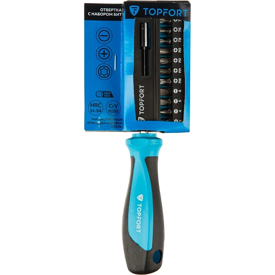 Отвертка с набором бит, 13 предметов Topfort (557113)
