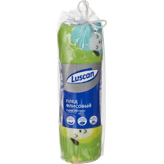 Плед флис , 130 X150 см, 120 гр/м2 , Барашки на салатовом