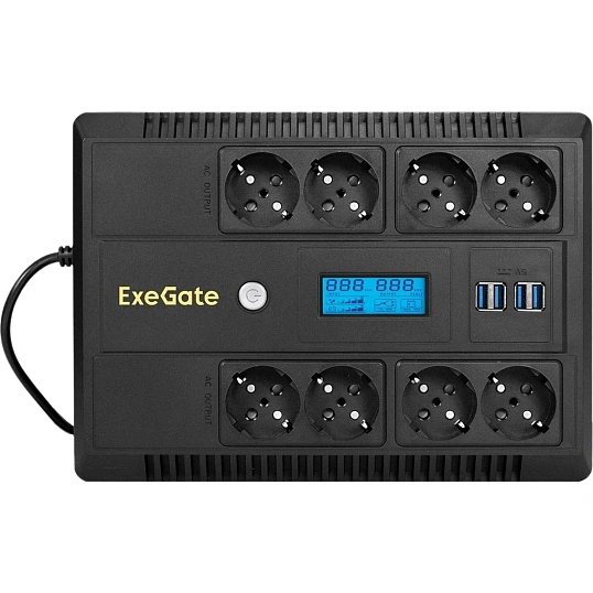ИБП ExeGate NEO Smart LHB-650,лин.инт,650VA/360W, LCD, 8xEURO(EX295013RUS)