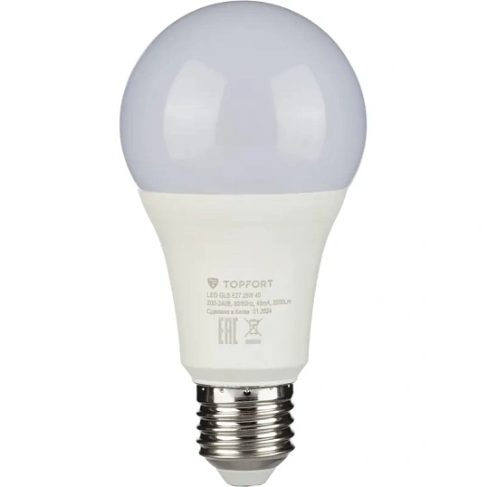 Лампа светодиодная Topfort E27 25W 4000K груша