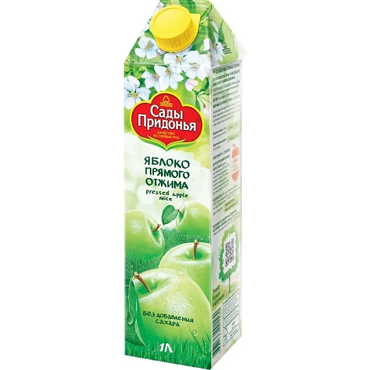 Сок Сады Придонья яблочный прямого отжима осветленный 1л