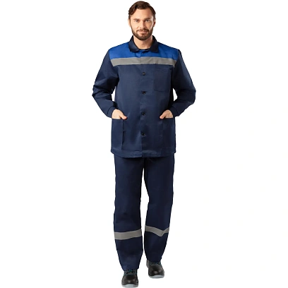 Костюм рабочий летний муж. л16-КБР с СОП син/вас (р.40-42) 170-176