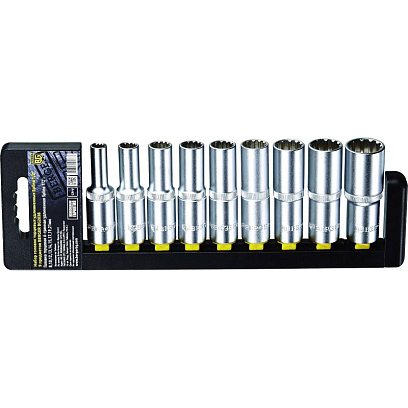 Набор головок торцевых удл. 1/2 Spline 9 пр. (8-21 мм) BERGER BG2038