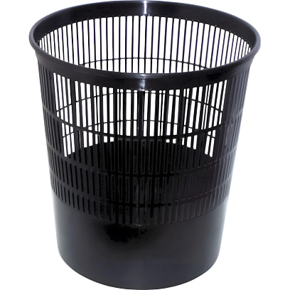 Корзина для мусора офисная 18л пластик, черная СТАММ КР01
