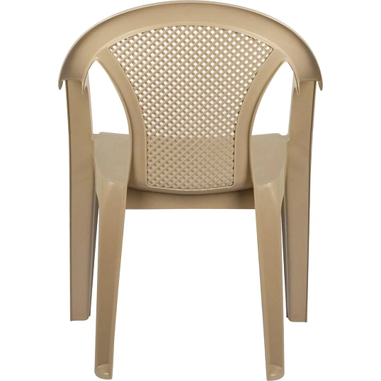 Кресло PR_Decorona DeVeranda 540x535x785 мм, круглая сетчатая спинка латте