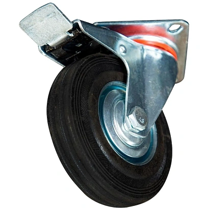 Колесо для тележки поворотное резина SCb 55 125мм с тормозом (N) 1024167