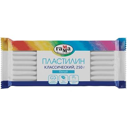 Пластилин Гамма Классический, белый, 250г,270818_01