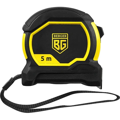 Рулетка ударопрочная 5мx25мм с магнитным зацепом BERGER BG1352