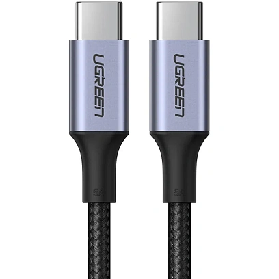 Кабель UGREEN USB C PD 100 Вт, в оплетке, черный. 1м (70427)