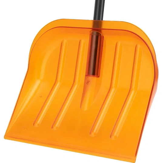 Лопата для уборки снега поликарбонат,465х410х1390мм,стал черен,усил Сибртех