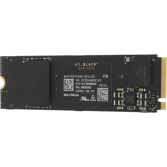 SSD накопитель WD Black SN7100 1ТБ, M.2, PCIe4x4, NVMe, M.2 (wds100t4x0e)