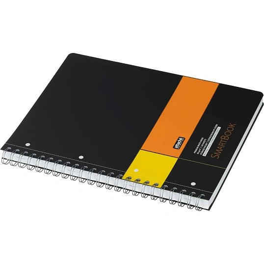 Бизнес-тетрадь SMARTBOOK А4 120л. клетка,спир,микроп,разд,карм,жел-оран