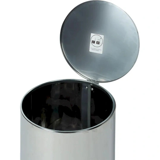 Ведро мусорное с педалью стальное, хром, 300х710мм, объем 50л