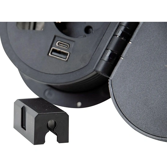 Платформа POWER GROMMET G5101E-2AC1N1Q(1сил.р./USB/Type-C/каб-к/б.заряд)чер